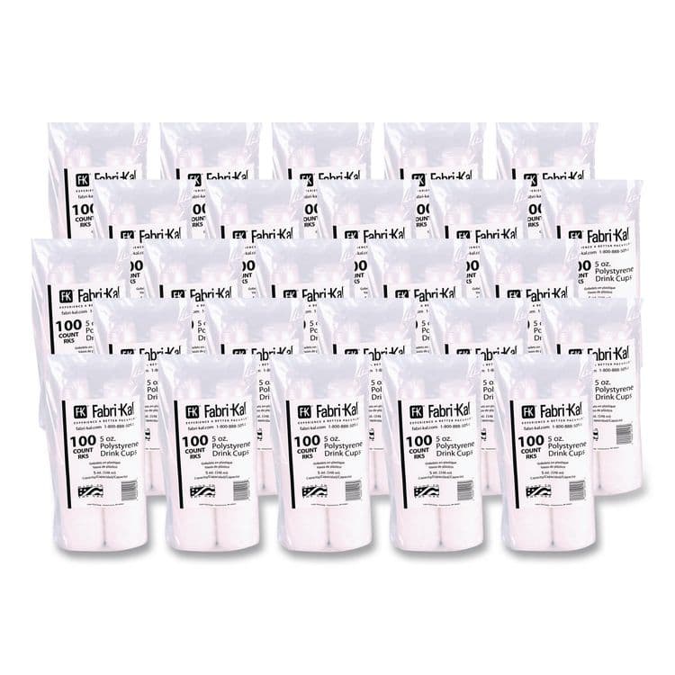 FABRI-KAL RK Ribbed Cold Drink Cups, 5 oz, Plastic, Clear, 100/Bag, 25 Bags/Carton (FABRK5) thumbnail 3