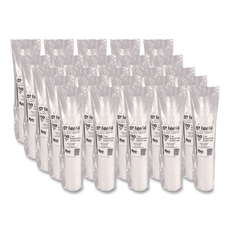 FABRI-KAL RK Ribbed Cold Drink Cups, 7 oz, Plastic, Clear, 100/Bag, 25 Bags/Carton (FABRK7) thumbnail 3