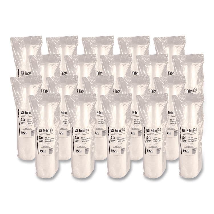 FABRI-KAL RK Ribbed Cold Drink Cups, 16 oz, Plastic, Translucent, 50/Sleeve, 20 Sleeves/Carton (FABRK16) thumbnail 3