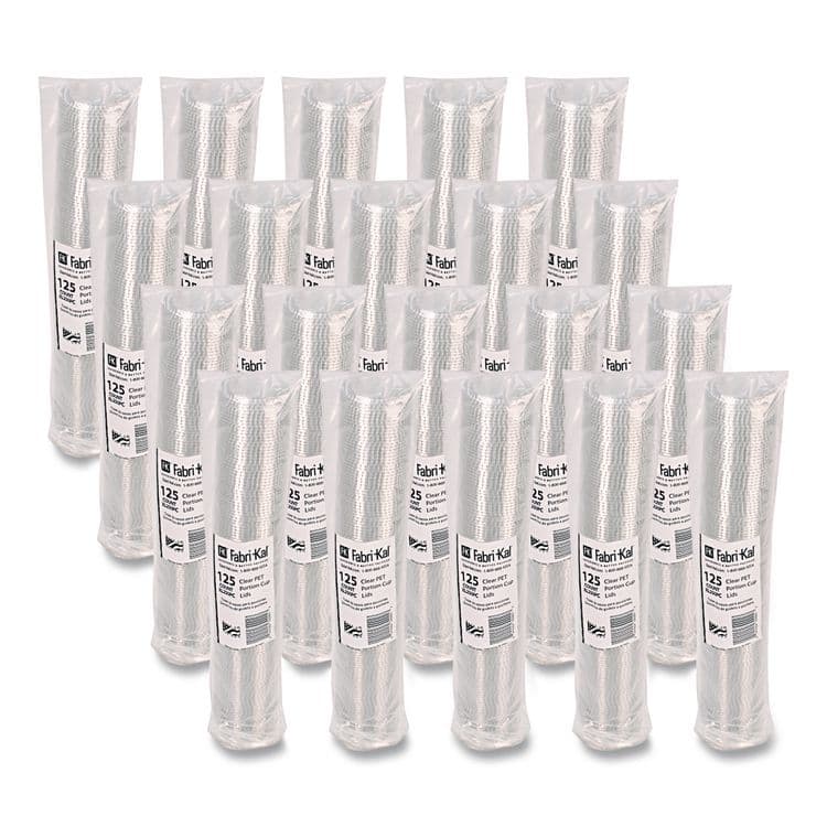 FABRI-KAL Portion Cup Lids, Fits 1.5 oz to 2.5 oz Portion Cups, Plastic, Clear, 125/Sleeve, 20 Sleeves/Carton (FABXL250PC) thumbnail 3