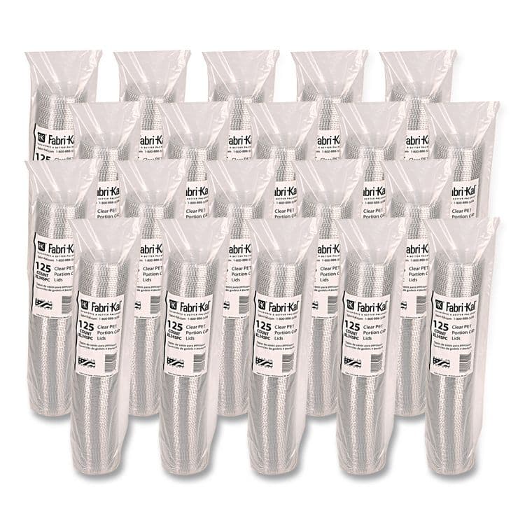FABRI-KAL Portion Cup Lids, Fits 3.25 oz to 5.5 oz Portion Cups, Plastic, Clear, 2,500/Carton (FABXL345PC) thumbnail 3