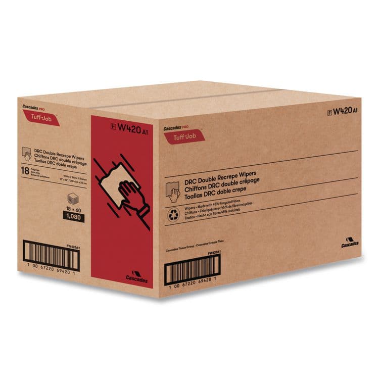 CASCADES TISSUE GROUP Tuff-Job S400 DRC Wipers, Medium, 12 x 13, White, 60/Pack, 18 Pack/Carton (CSDW420) thumbnail 3