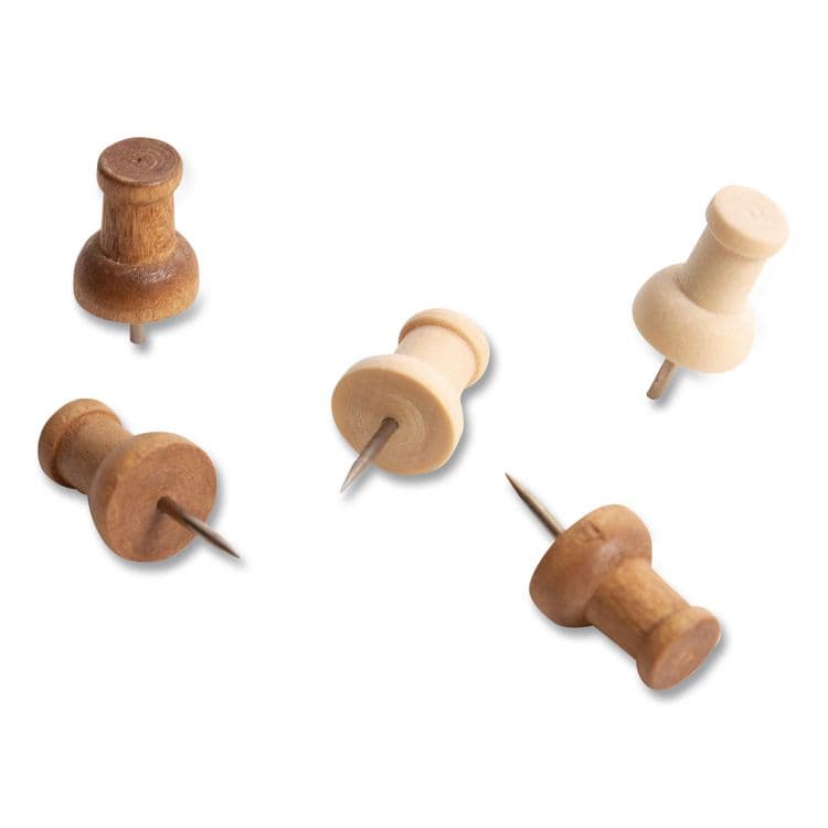 U BRANDS Fashion Push Pins, Wood, Assorted, 0.38", 100/Pack (UBR3085U0624) thumbnail 2