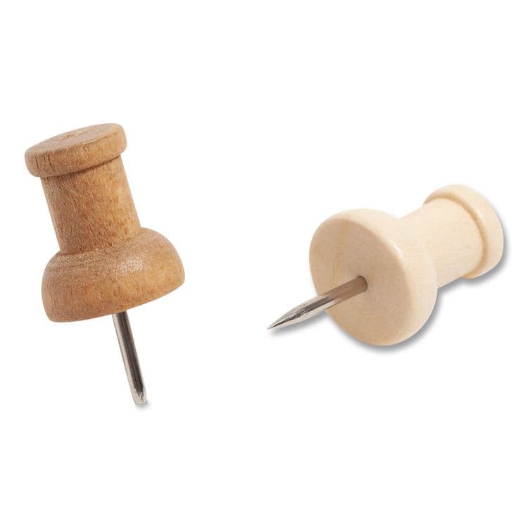 U BRANDS Fashion Push Pins, Wood, Assorted, 0.38", 100/Pack (UBR3085U0624) thumbnail 4