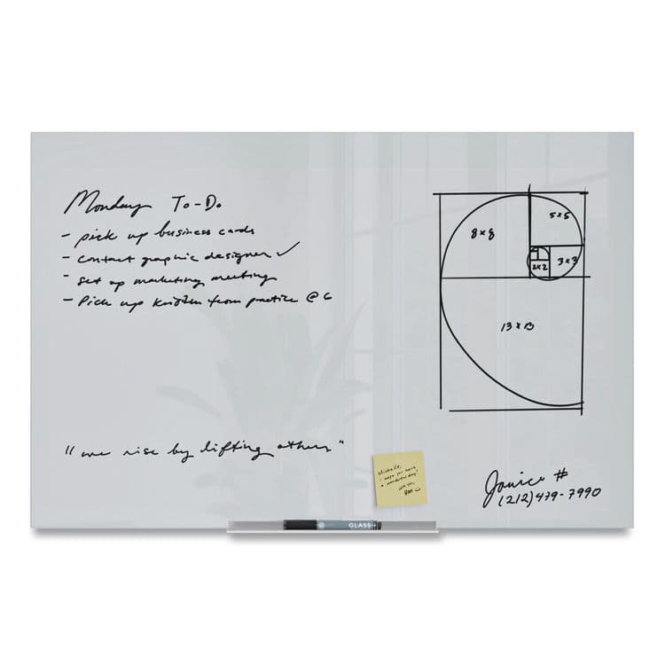 U BRANDS Floating Glass Dry Erase Board, 36" x 24" (Actual Size: 35" x 23"), White Surface (UBR3975U0001) thumbnail 3