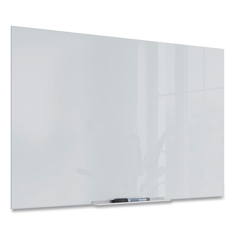 U BRANDS Floating Glass Dry Erase Board, 36" x 24" (Actual Size: 35" x 23"), White Surface (UBR3975U0001)