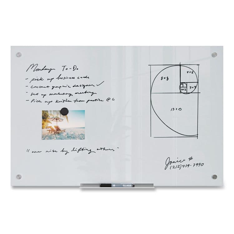 U BRANDS Magnetic Glass Dry Erase Board Value Pack, 36" x 24" (Actual Size: 35" x 23"), Frosted White Surface (UBR3970U0001) thumbnail 3