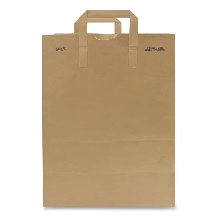 ROSS & WALLACE PAPER PRODUCTS, . Grocery Paper Bags, 1/6 BBL Size, 70# Basis Weight, Flat Handles, 12" x 7" x 16.25", Kraft, 300/Bundle (BAGSK1670EZ300) thumbnail 2
