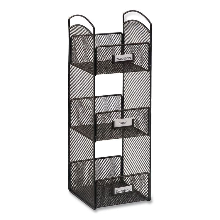 SAFCO PRODUCTS Onyx Breakroom Organizers, 3 Compartments, 6 x 6 x 18, Steel Mesh, Black (SAF3290BL) thumbnail 4