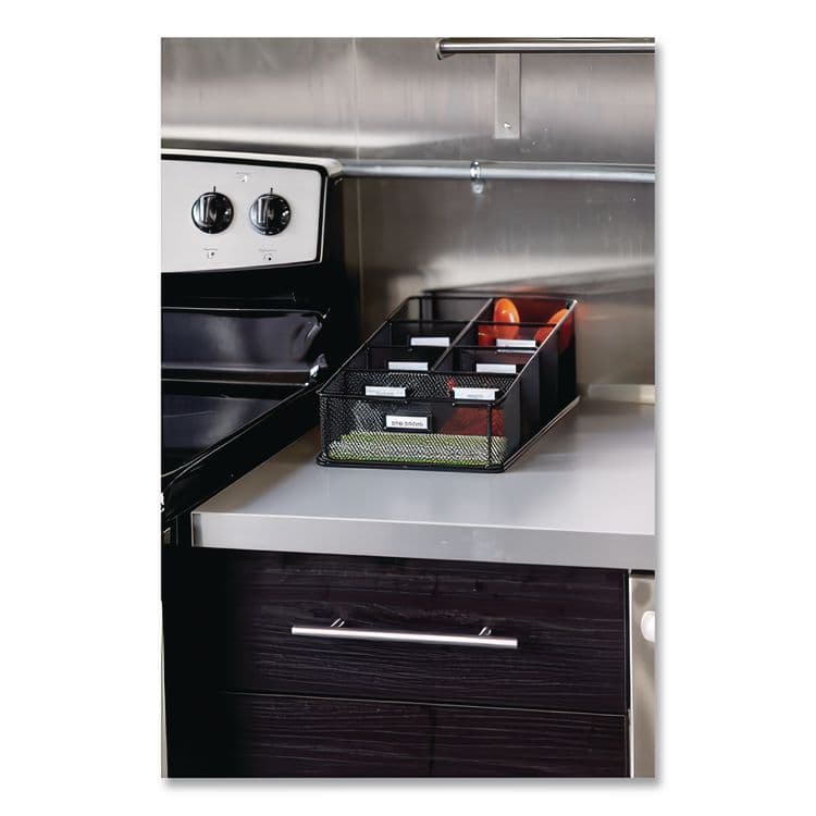 SAFCO PRODUCTS Onyx Breakroom Organizers, 7 Compartments, 16 x 8.5 x 5.25, Steel Mesh, Black (SAF3291BL) thumbnail 3