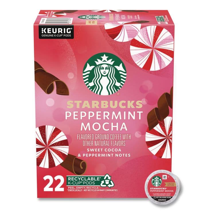 KEURIG DR PEPPER Peppermint Mocha K-Cup, 22/Box (SBK12437832)