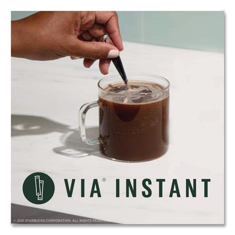 STARBUCKS COFFEE COMPANY VIA Ready Brew Coffee, 0.11 oz, Italian Roast, 8/Pack, 12 Packs/Carton (SBK12407838) thumbnail 2