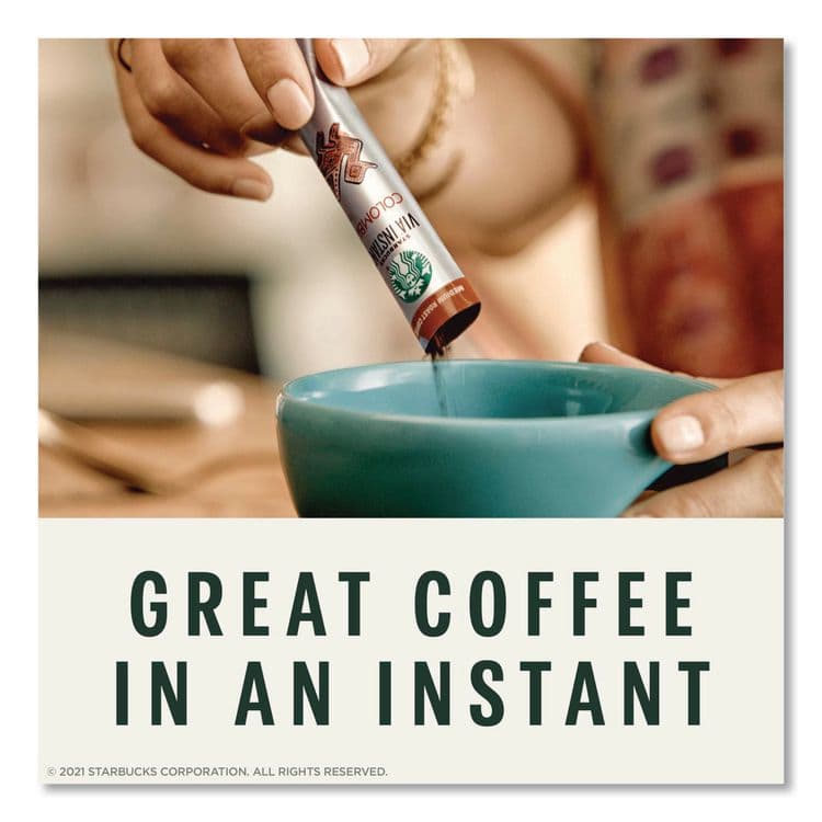 STARBUCKS COFFEE COMPANY VIA Ready Brew Coffee, Colombia, 1.4 oz Packet, 8/Pack (SBK12407839) thumbnail 4