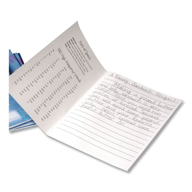 LEARNING RESOURCES Writing Journals, Medium/College Rule, Blue/Multicolor Cover, (64) 9 x 7 Sheets, 10 Journals (LRNLER3467) thumbnail 4