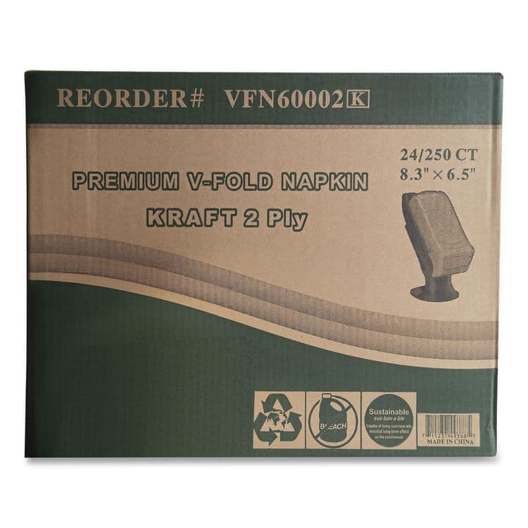 GEN Premium Interfold Pop-Up Dispenser Napkin, 2-Ply, 6.5 x 5, Brown, 6,000/Carton (TEHVFN60002K) thumbnail 4