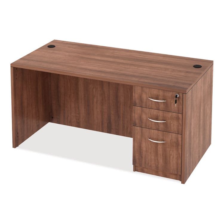 ALERA Alera Valencia Series Straight Front Desk Shell, 59.13" x 29.5" x 29.63", Modern Walnut (ALEVA216030WA) thumbnail 3
