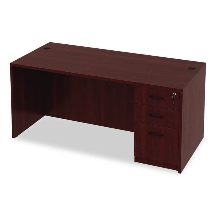 ALERA Alera Valencia Series Straight Front Desk Shell, 65" x 29.5" x 29.63", Mahogany (ALEVA216630MY) thumbnail 3