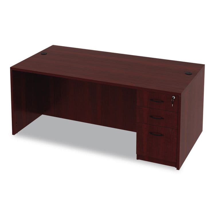 ALERA Alera Valencia Series Straight Front Desk Shell, 71" x 35.5" x 29.63", Mahogany (ALEVA217236MY) thumbnail 3