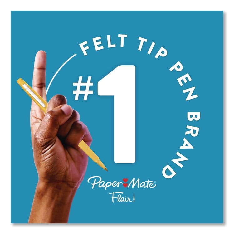 SANFORD Flair Felt Tip Porous Point Pen, Retro Accents, Stick, Medium 0.7mm, Randomly Assorted Ink, Randomly Assorted Barrel, 12/Pack (PAP2097886) thumbnail 4