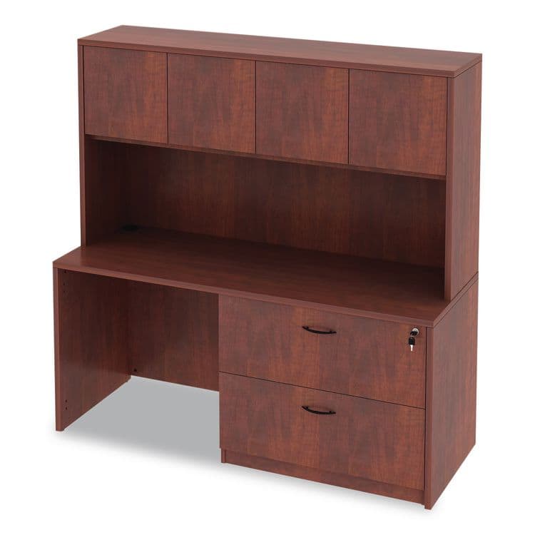 ALERA Alera Valencia Series Hutch with Doors, 4 Compartments, 64.75w x 154d x 35.38h, Medium Cherry (ALEVA286615MC) thumbnail 3