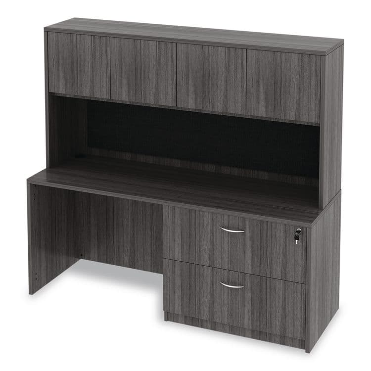ALERA Alera Valencia Series Hutch with Doors, 4 Compartments, 70.63w x 15d x 35.38h, Gray (ALEVA287215GY) thumbnail 3