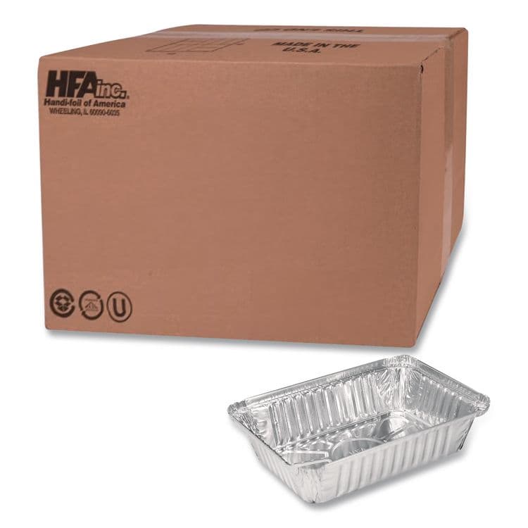 HFA Aluminum Oblong Pan, 1.5 lb, 5.13 x 7.06 x 1.69, Silver, 500/Carton (HFA206030)