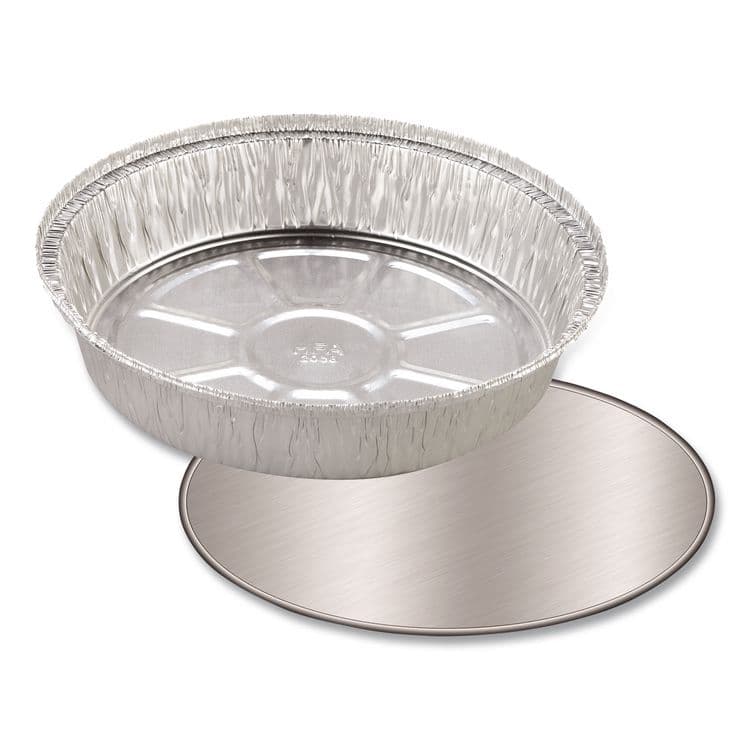 HFA Round Aluminum Container with Lid, 48 oz, 9" Diameter, Silver, 500/Carton (HFA204630) thumbnail 2