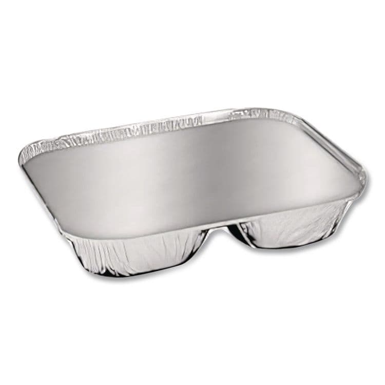 HFA Aluminum Oblong Container with Lid, 3 Compartments, 24 oz, 8.5 x 6.38 x 1.47, Silver, 500/Carton (HFA204535) thumbnail 3