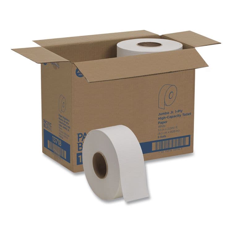 GEORGIA PACIFIC acclaim Jumbo Jr. Bath Tissue Roll, Septic Safe, 1-Ply, 3.5" x 2,000 ft, White, 8 Rolls/Carton (GPC13718)
