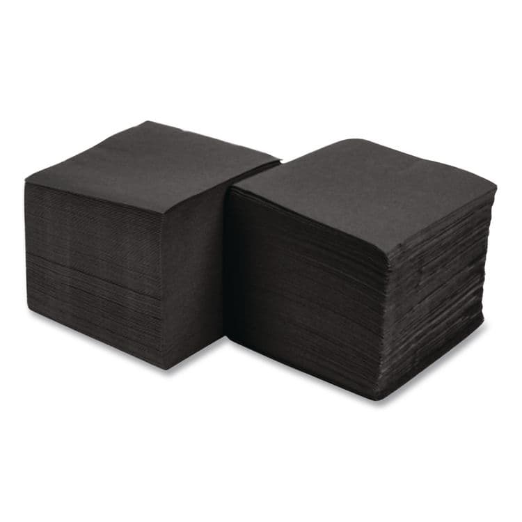 HOFFMASTER Embossed Beverage Napkins, 1-Ply, 10 x 10, Black, 1,000/Carton (HFM020212) thumbnail 3