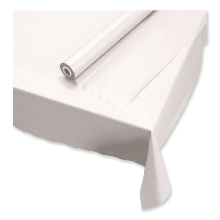 HOFFMASTER Plastic Roll Tablecover, 40" x 100 ft, White (HFM113000) thumbnail 2