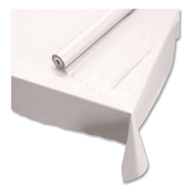 HOFFMASTER Plastic Roll Tablecover, 40" x 300 ft, White (HFM114000) thumbnail 2