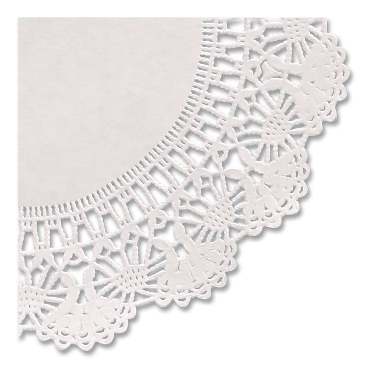 HOFFMASTER Cambridge Lace Doilies, Round, 4", White, 10,000/Carton (HFM500000) thumbnail 2
