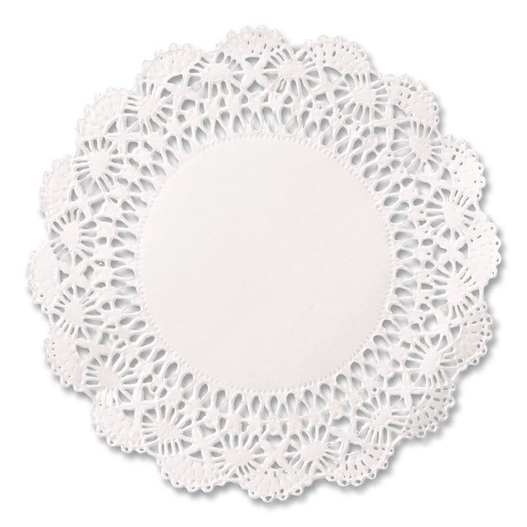 HOFFMASTER Cambridge Lace Doilies, Round, 4", White, 10,000/Carton (HFM500000)