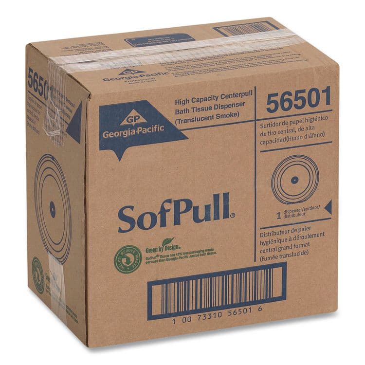 GEORGIA PACIFIC SofPull High-Capacity Center-Pull Bathroom Tissue Dispenser, 10.5 x 6.75 x 10.5, Smoke (GPC56501) thumbnail 2