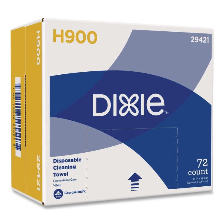 DIXIE FOOD SERVICE H900 Disposable Cleaning Towel, 1-Ply, 13 x 23.5, White/Blue, 72 Towels/Box (GPC29421)