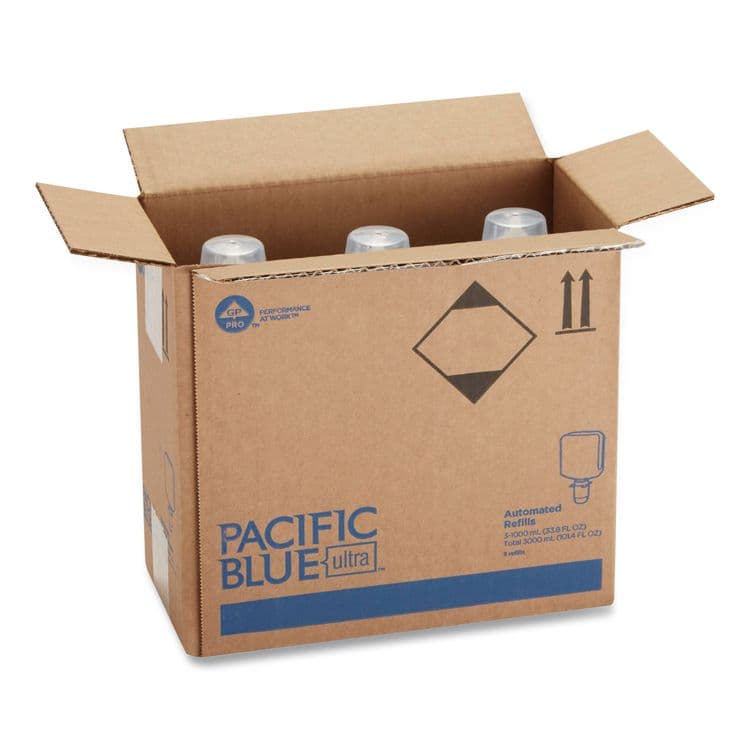 GEORGIA PACIFIC Pacific Blue Ultra Automated Sanitizer Dispenser Refill Foam Hand Sanitizer, 1,000 mL Bottle, Fragrance-Free, 3/Carton (GPC43337) thumbnail 3
