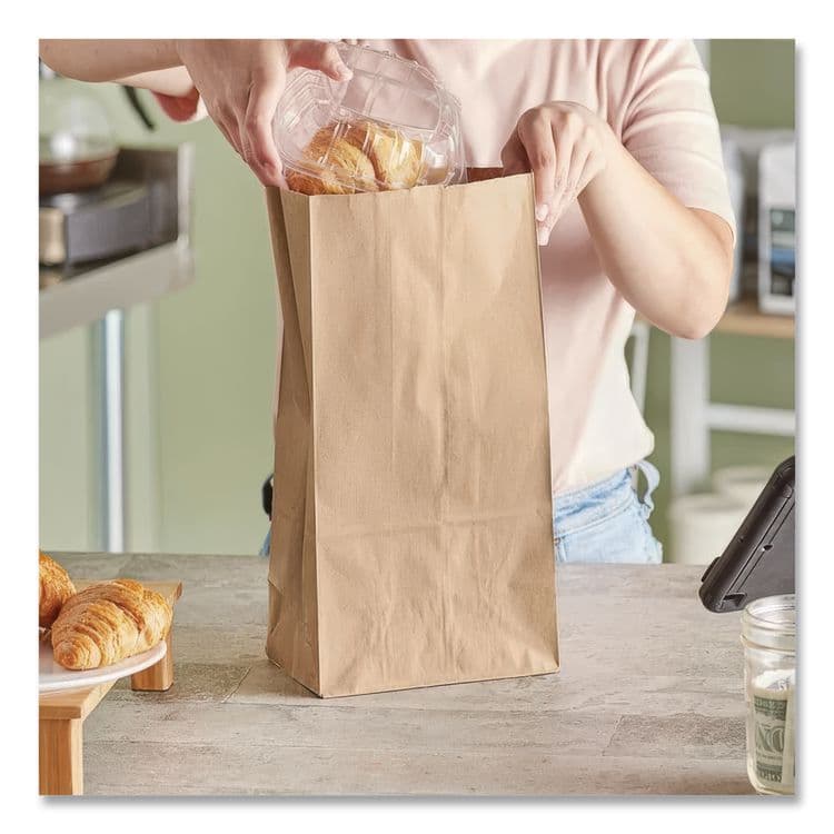 ROSS & WALLACE PAPER PRODUCTS, . Grocery Paper Bags, 12# Size, 40# Basis Weight, 7" x 4.38" x 13.75", Kraft, 500/Bundle (BAGGK12500) thumbnail 3