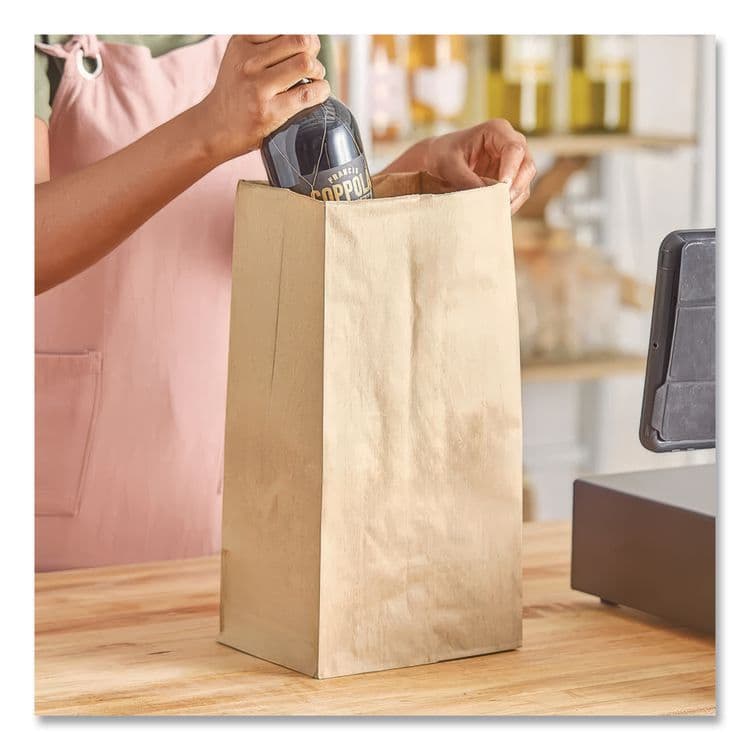 ROSS & WALLACE PAPER PRODUCTS, . Grocery Paper Bags, 25# Size, 40# Basis Weight, 8.25" x 5.38" x 18", Kraft, 500/Bundle (BAGGK25500) thumbnail 3