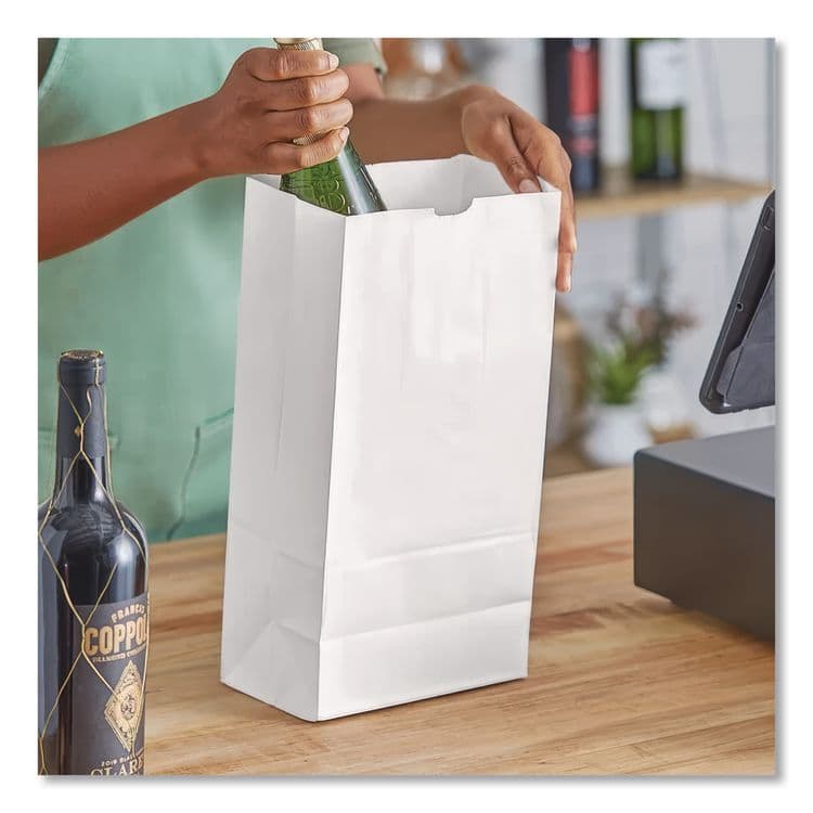 ROSS & WALLACE PAPER PRODUCTS, . Grocery Paper Bags, 12# Size, 40# Basis Weight, 7" x 4.38" x 13.75", White, 500/Bundle (BAGGW12500) thumbnail 4