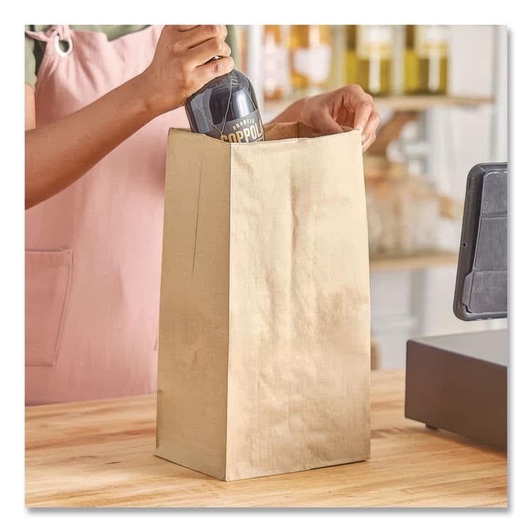 ROSS & WALLACE PAPER PRODUCTS, . Grocery Paper Bags, 2# Size, X-Heavy-Duty, 50# Basis Weight, 4.13" x 2.63" x 7.88", Kraft, 250 Bags/Pack, 2 Packs/Bundle (BAGGX2500) thumbnail 3