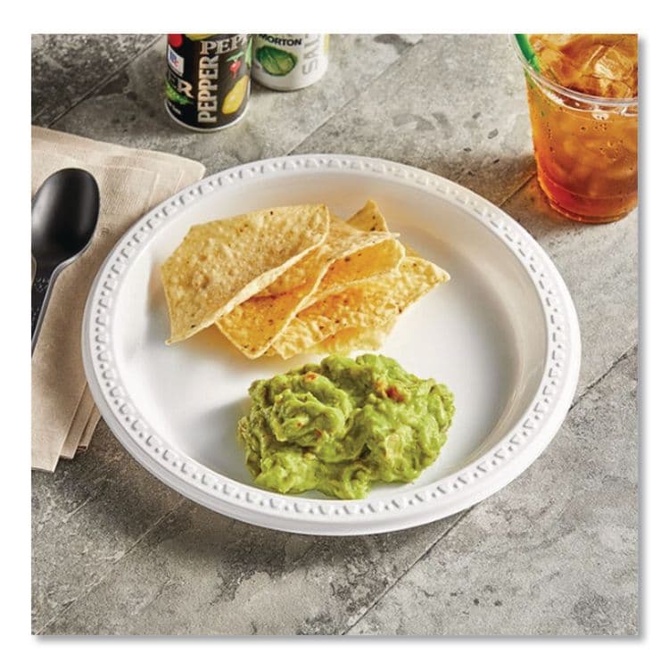 HUHTAMAKI Heavyweight Plastic Plates, 9" dia, White, 125/Pack, 4 Packs/Carton (HUH81209) thumbnail 4