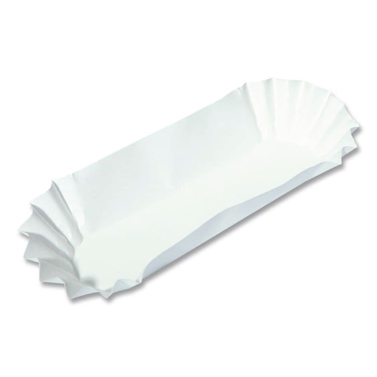 HOFFMASTER Fluted Hot Dog Trays, 6 x 2 x 2, White, Paper, 500/Sleeve, 6 Sleeves/Carton (HFM610740) thumbnail 3