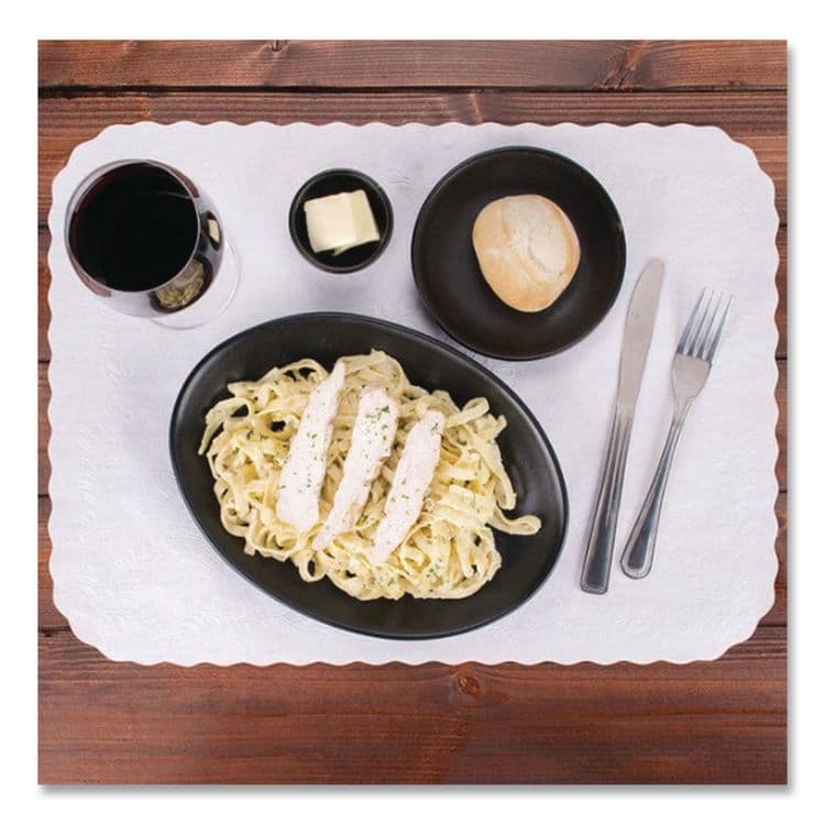 HOFFMASTER Scalloped Edge Traymat, Smooth Surface, 16.63" x 12.75", White, 1,000/Carton (HFMTC8704471) thumbnail 2