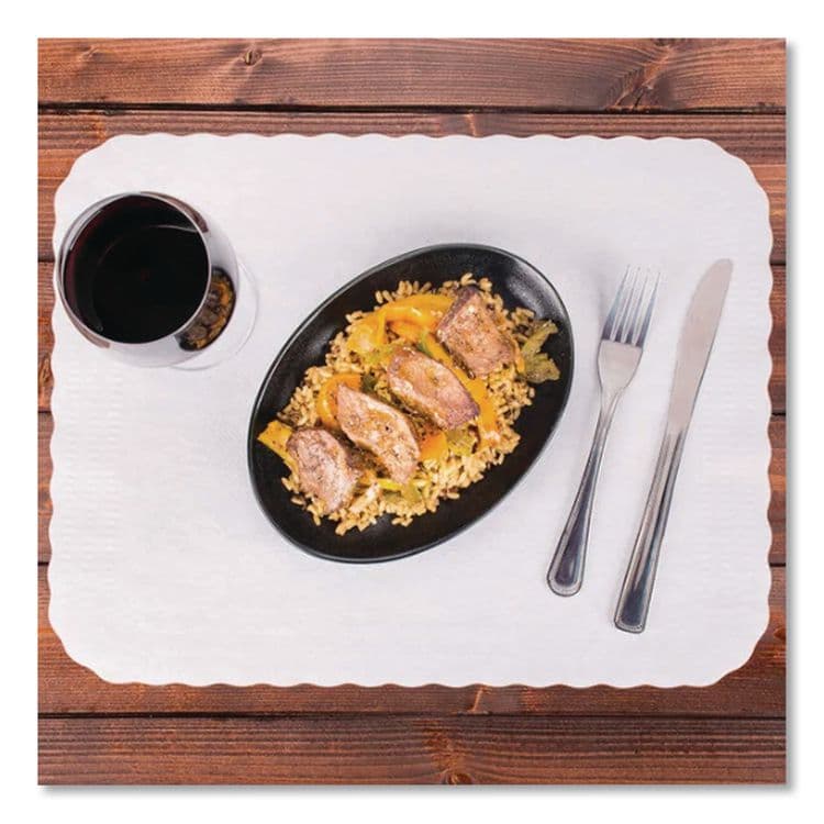 HOFFMASTER Scalloped Edge Traymat, Smooth Surface, 16.63" x 12.75", White, 1,000/Carton (HFMTC8704471) thumbnail 4