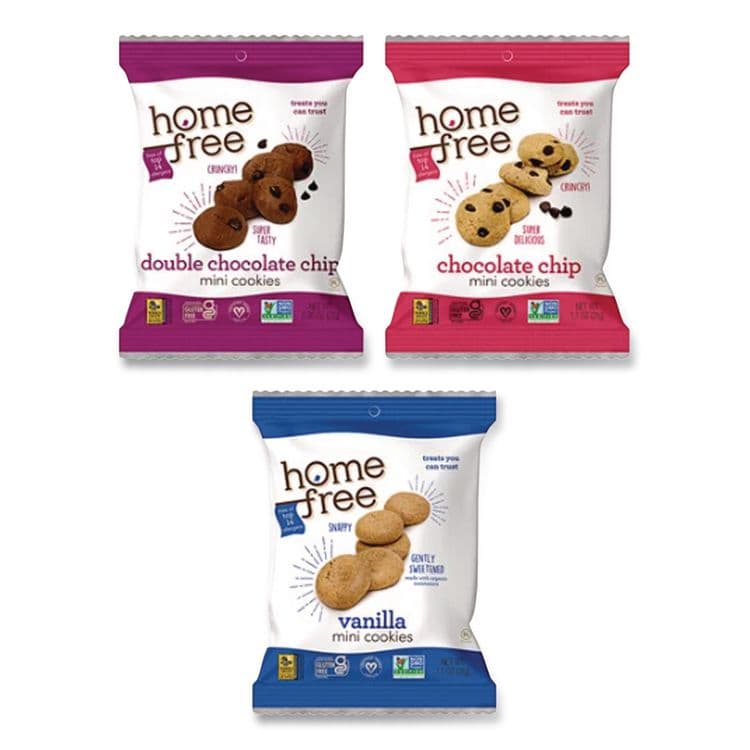HOMEFREE Gluten Free Mini Cookies Variety Pack, 1.1 oz/0.95 oz/1.1 oz Packs, 30/Carton (HMF01305) thumbnail 4
