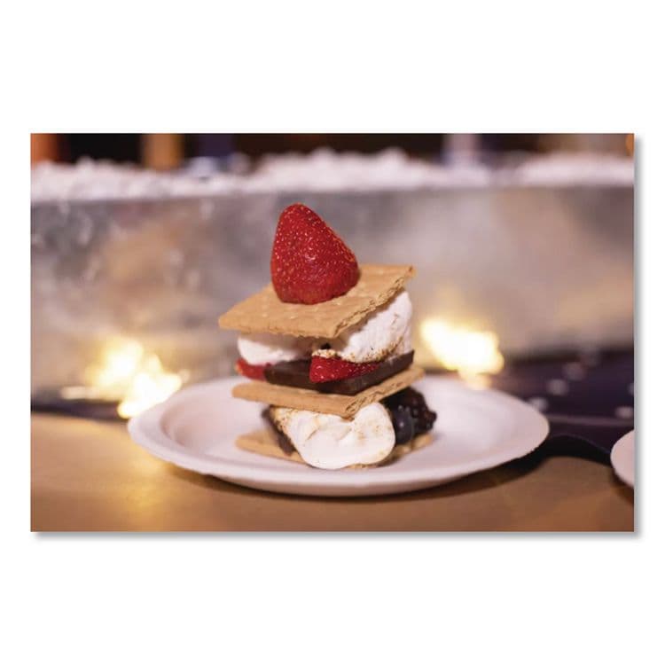 HUHTAMAKI PaperPro Naturals Molded Fiber Dinnerware, Round Plates, 8.75" dia, White, 125/Pack, 4 Packs/Carton (HUH25775) thumbnail 3