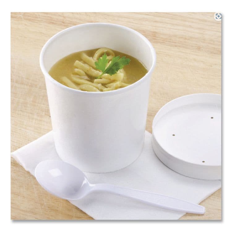 HUHTAMAKI Paper Food Containers, 64 oz, White, 25/Pack, 10 Packs/Carton (HUH60164) thumbnail 2