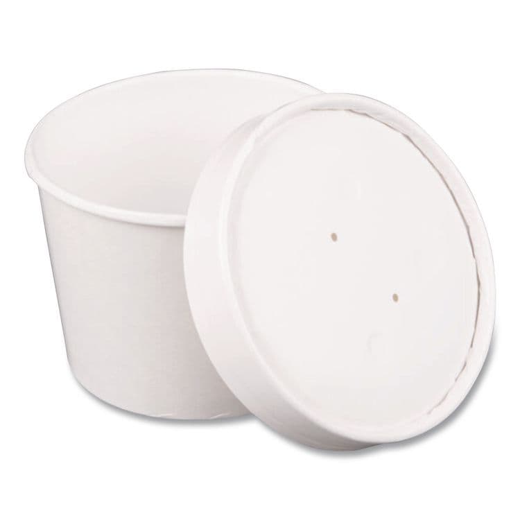 HUHTAMAKI Vented Paper Lids, Fits 8 oz to 16 oz Hot Cups, White, 25/Sleeve, 40 Sleeves/Carton (HUH71870) thumbnail 3