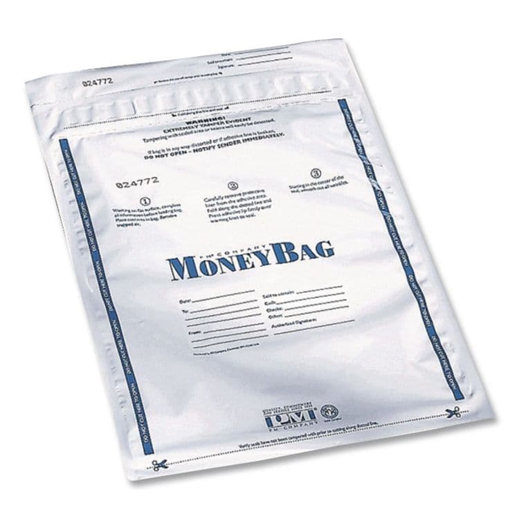 ICONEX Tamper Evident Deposit Bag, Plastic, 9" x 12", White, 100/Pack (ICX94190068) thumbnail 2